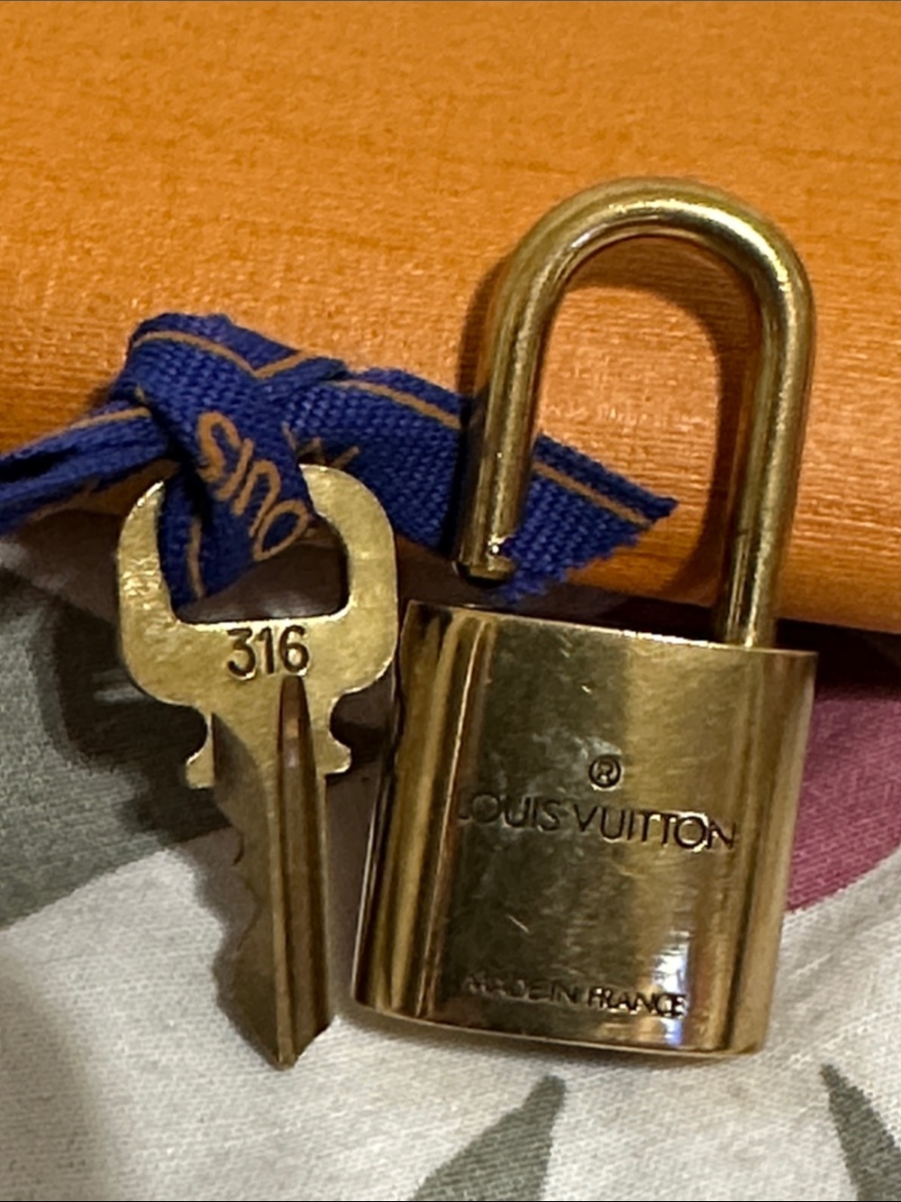 Louis Vuitton Gold Padlock with Key #316